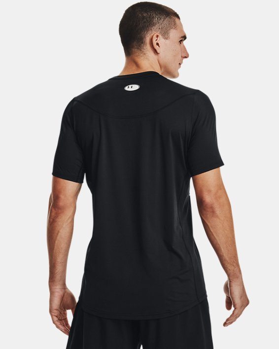 Men's HeatGear® Vent Fitted Short Sleeve, Black, pdpMainDesktop image number 1